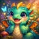Colorful fantasy creature with vibrant scales and expressive eyes for a profile picture.